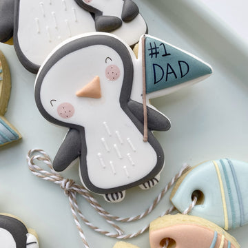Penguin with Flag Cookie Cutter STL File for 3D Printing- Fathers Day 
