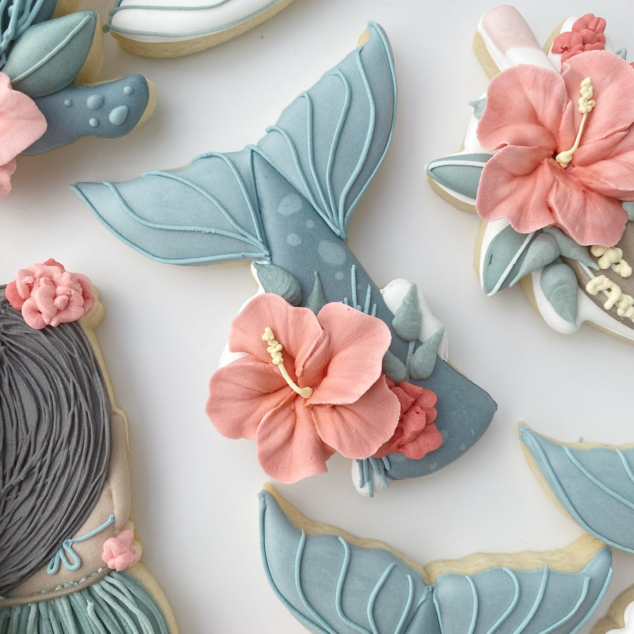 Floral Whale Tail Cookie Cutter STL File for 3D Printing