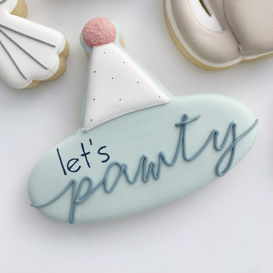 Party Hat Plaque Cookie Cutter STL File for 3D Printing