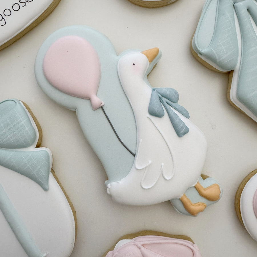 Standing Silly Goose with Balloon and Bow Cookie Cutter STL File for 3D Printing