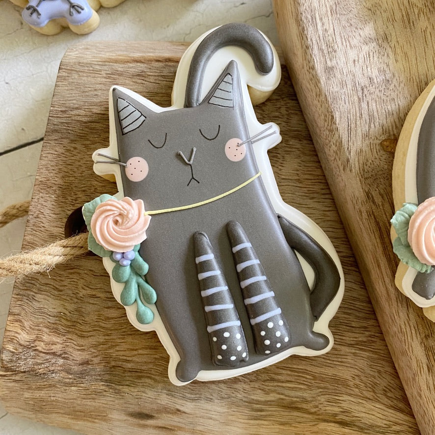 Floral Cat Cookie Cutter STL File for 3D Printing