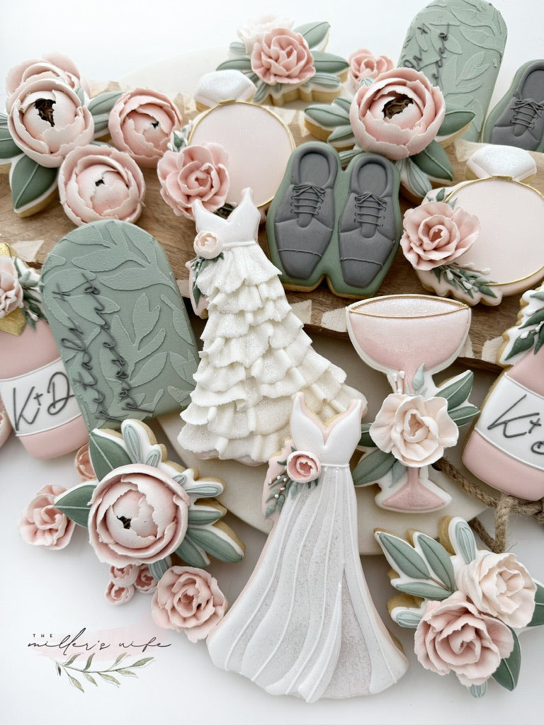 Petals and Prosecco Bridal Cookie Decorating Class-Royal Icing Florals