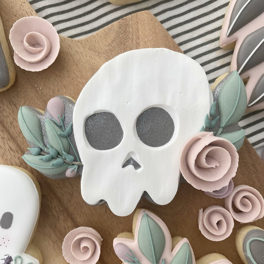 Floral Skull Cookie Cutter STL File for 3D Printing