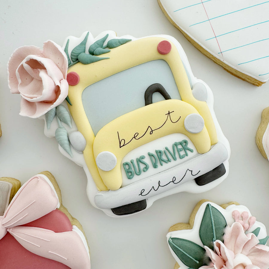 Floral School Bus Cookie Cutter STL File for 3D Printing
