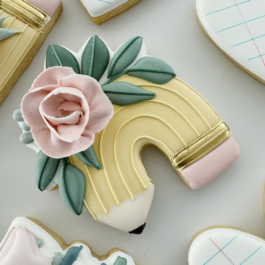 Floral Pencil Rainbow Cookie Cutter STL File for 3D Printing