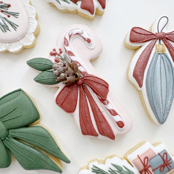 Bowed Candy Cane with Greenery Cookie Cutter STL File for 3D Printing