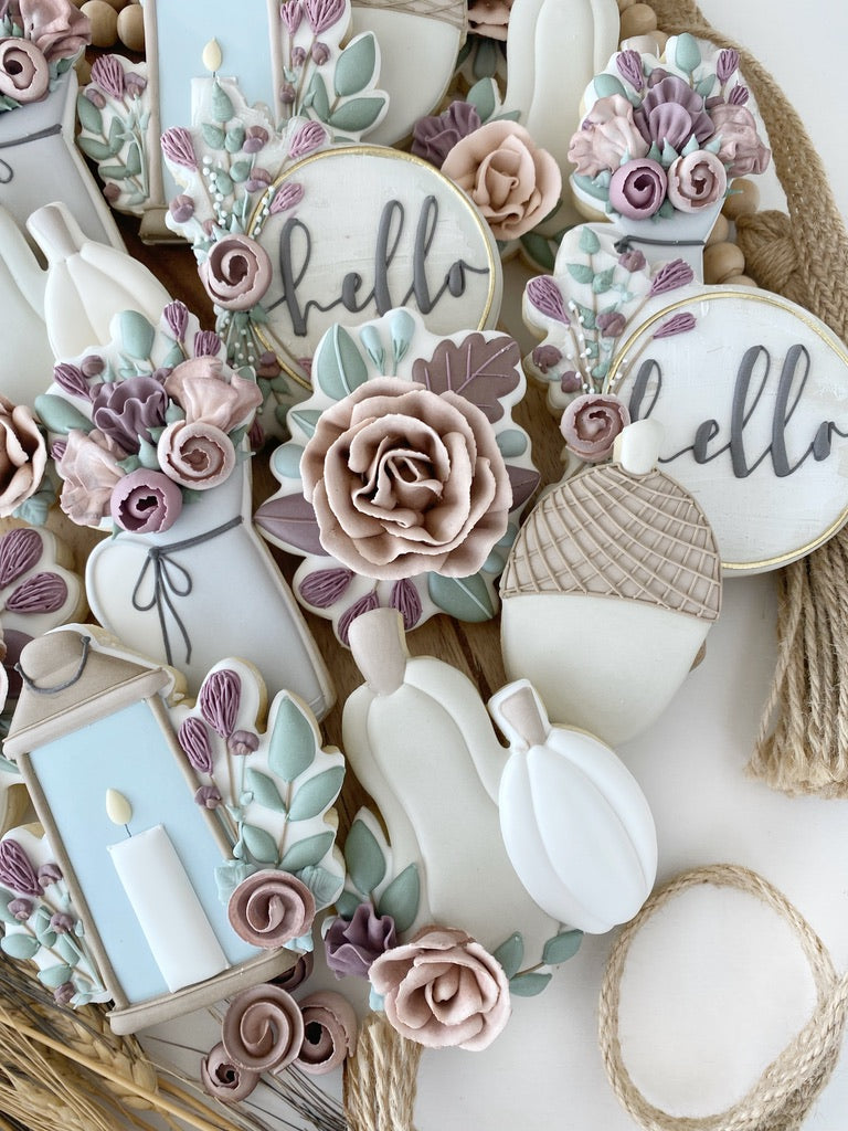 Fall Themed Royal Icing Florals and Cookie Decorating Class-2022