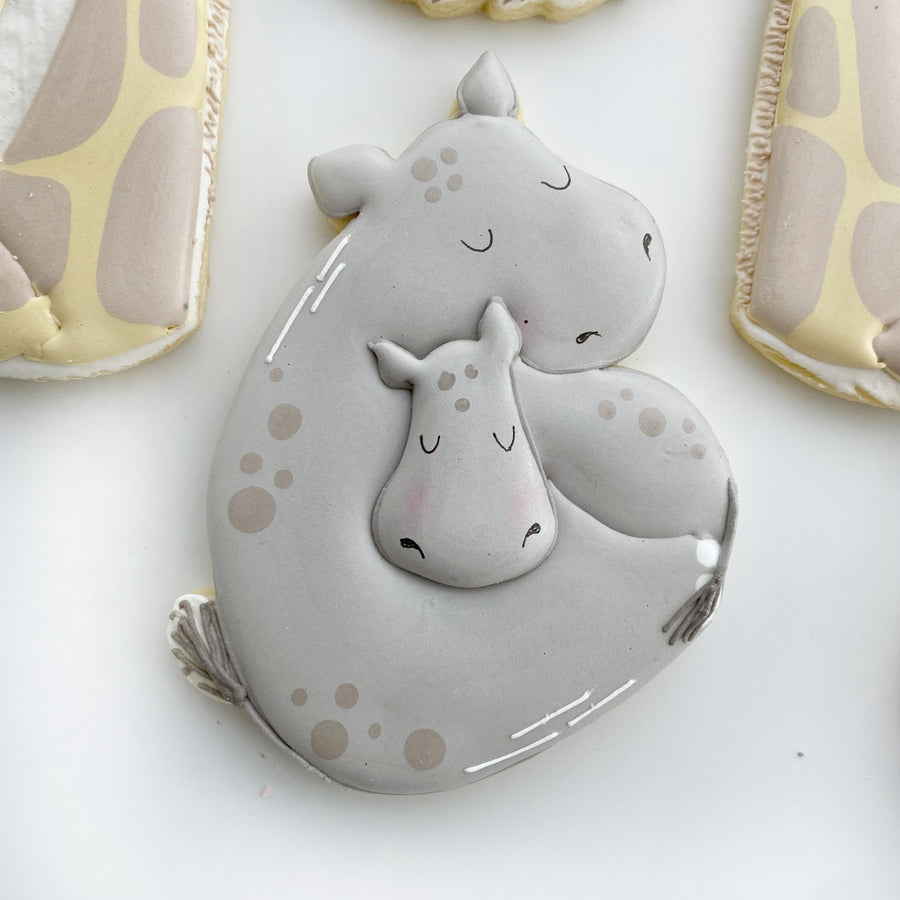 Hippo Mama Cookie Cutter STL File for 3D Printing