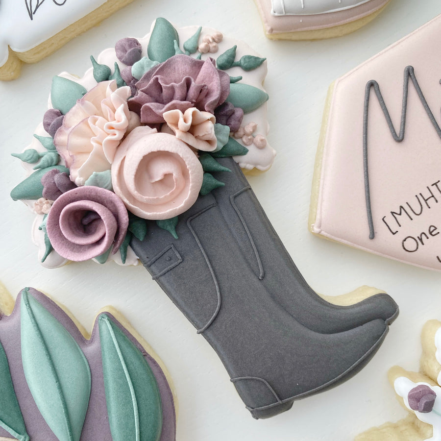 Floral Boot Cookie Cutter STL File for 3D Printing