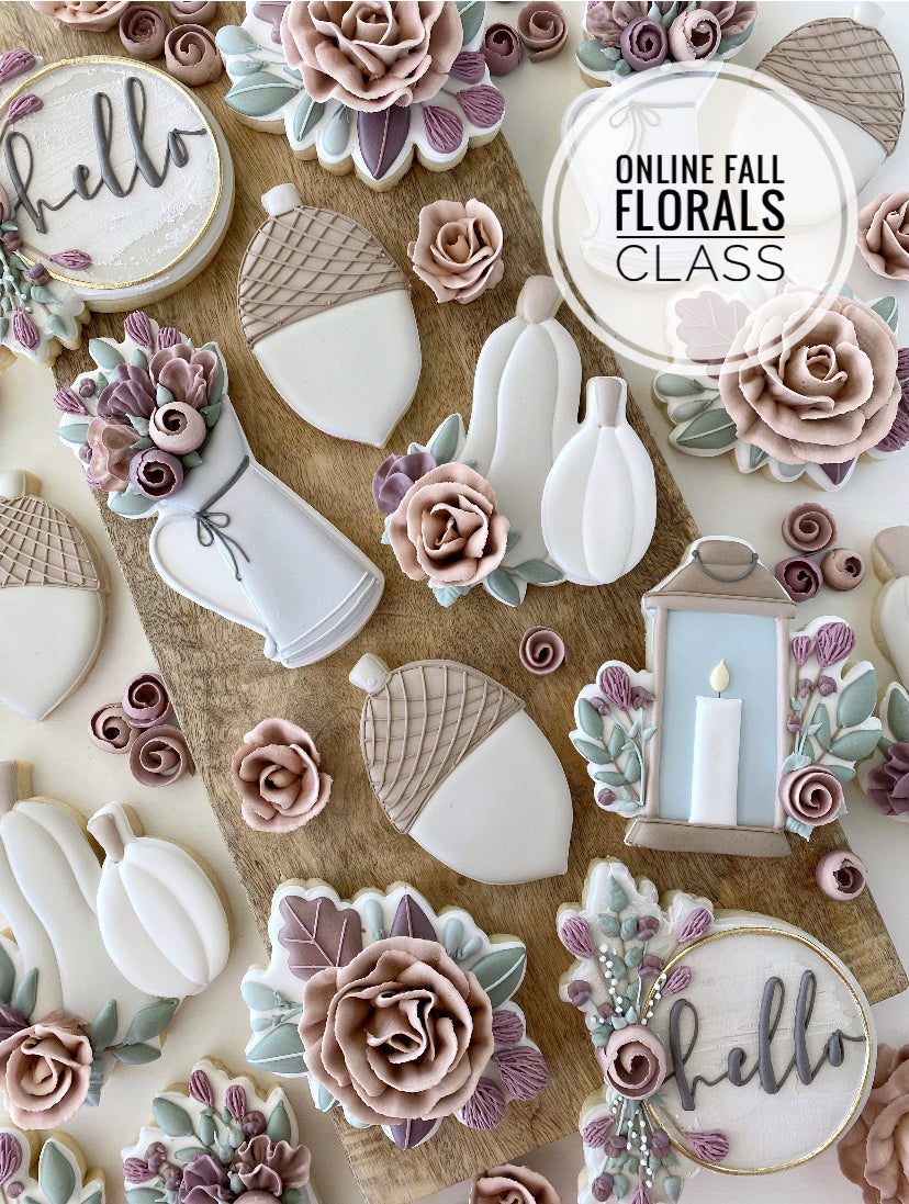 Fall Themed Royal Icing Florals and Cookie Decorating Class-2022